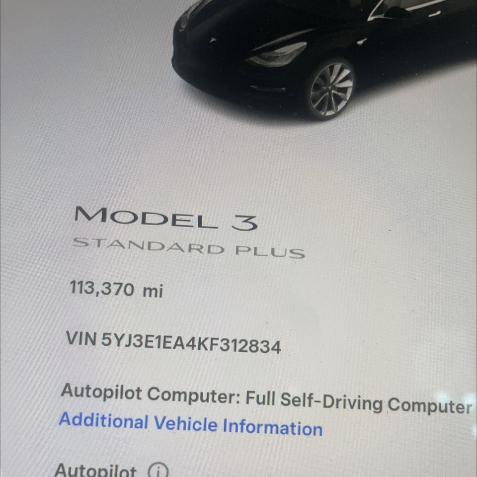 2019 Tesla Model 3 Standard Range Plus